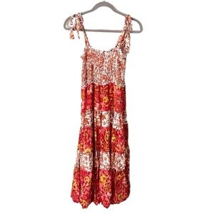 Anthropologie Dress Women's Medium Abel the Label Paisley Tiered Smocked Maxi
